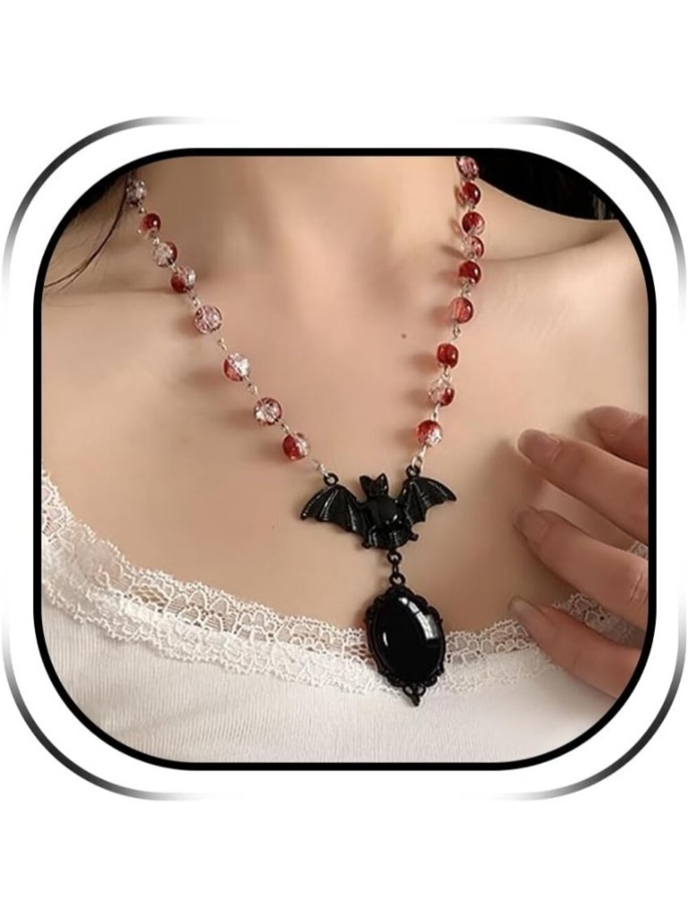 Women's Black Dark Fashion Gothic Pendant Alternative Style Halloween Necklaces